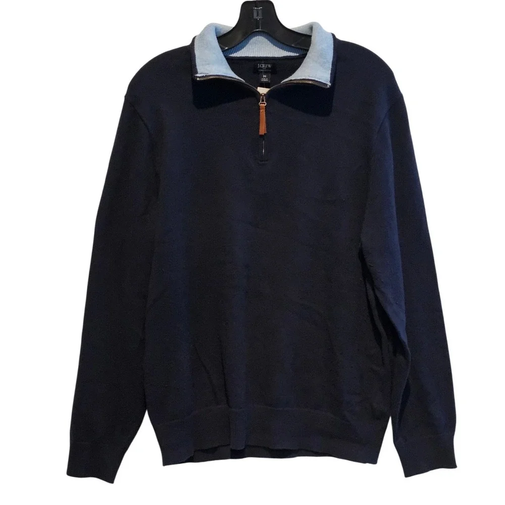 J. Crew Factory Cotton half-zip‎ sweater NWOT M